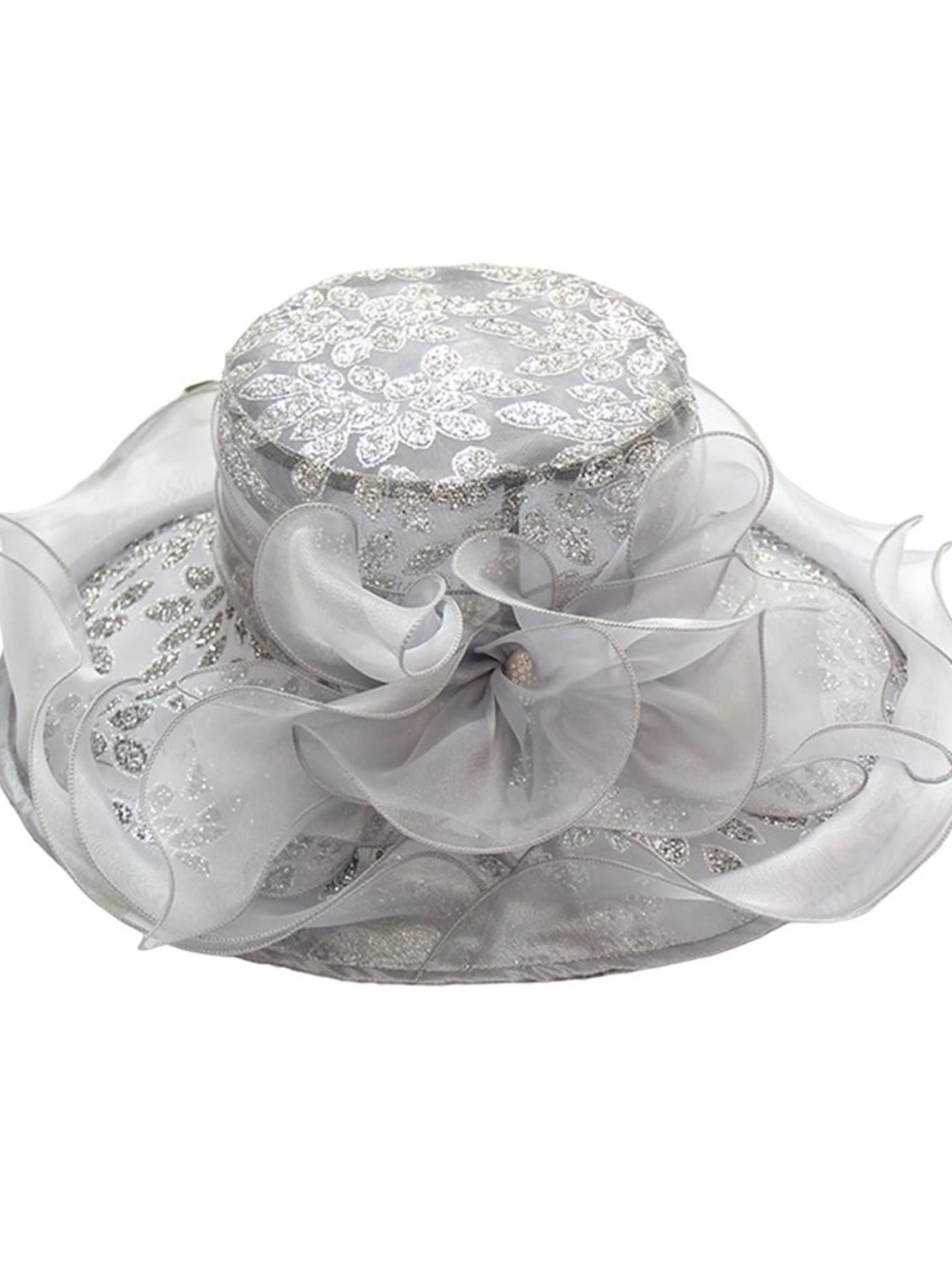 New Beautiful Gray Organza Kentucky Derby/Church Hat